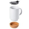 Gibson Home Modani 2 Piece 16.5 Ounce Stoneware Mug Set with Lid and Cork Base - 4 of 4