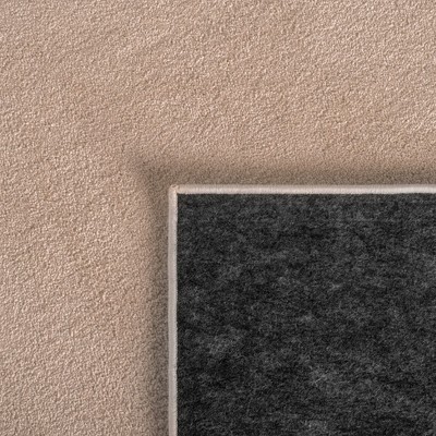 Taupe Rectangular Hand-Knotted Synthetic Area Rug