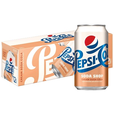 Pepsi Soda Shop Cream Soda - 12pk/12 fl oz Cans