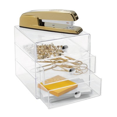 Clear BPA-Free Plastic 3-Drawer Vanity Organizer