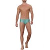 Lars Amadeus Men's Elastic Waist Contrast Color Stripe Printed Swim Briefs 2 Pcs - 2 of 4