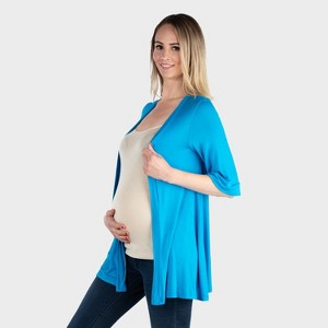 24seven Comfort Apparel Maternity Open Front Jacket with Elbow Sleeve - 1 of 3