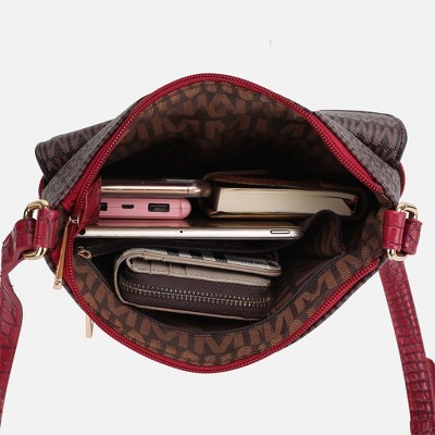 MKF Collection Crossbody Bag Multi Pocket Signature Print, Tania | MKF Collection by Mia K - Brown — фото 6