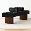 Upholstered Entryway Bench with Cushion, Accent Seating for Bedroom, Modern End of Bed  Bench with Bolster Pillows-Tanpinhause - 3 of 4