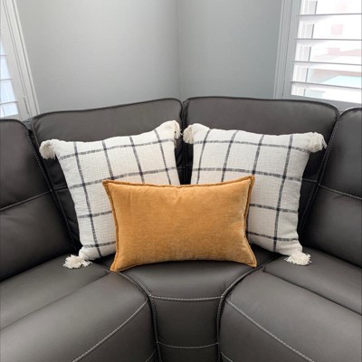 16x42 Slub Center Stripe Oversized Lumbar Bed Pillow Jet Gray - Hearth &  Hand™ With Magnolia : Target