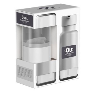 OU Soap Dispenser & Toothbrush Holder, Durable, Dual Bathroom Set 16.9oz Soap Dispenser, Nonslip  Toothbrush Holder, Bathroom Countertop Organizer - 1 of 3