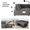 CAVINAS Versatile Foldable Sofa Bed Velvet Pull-out Sofa Adjustable Back with USB Port and Swivel Phone Stand - 4 of 4