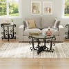 ACEPANO 3-Piece Modern Tempered Glass Coffee Table Set with Sturdy Metal Frame for Small Spaces & Apartments-Black - 2 of 4