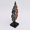 TopComfy Decorative Object Ornate Gold Aluminum Leaf Sculpture for Elegant Tabletop Decor, Black, 7.25"*4.5"*17.5" - 3 of 4