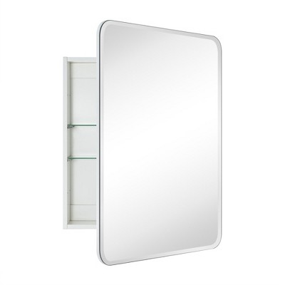 TEHOME 24'' x 30'' White Frameless Metal Medicine Cabinet with Mirror