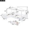 CAVINAS Double Bed Twin Size Modern House-Shaped Bed Frame with 3 Drawers and 2 L-Shaped Beds for Bedroom - 4 of 4