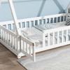 VASIP Twin Tent-Shaped Floor Bed with Guardrails and Support Slats, for Kids' Room ,Gray - 4 of 4