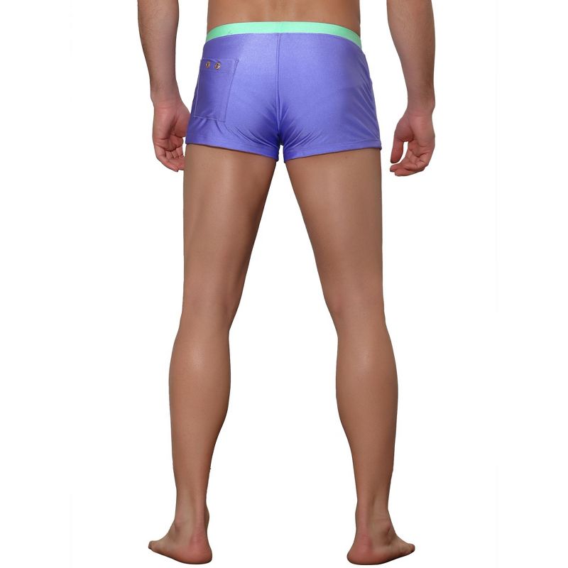 Lars Amadeus Men's Solid Color Elastic Waist Summer Pool Swimwear Shorts, 3 of 6