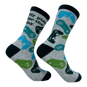 Crazy Dog T-Shirts Women's My Plan For The Day Socks Funny Video Game Controller Footwear - 1 of 4