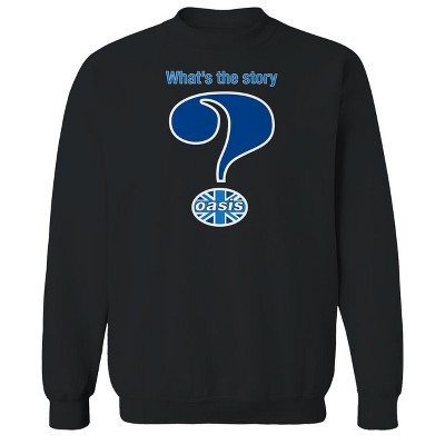 Oasis Men's Question Mark Blue Long Sleeve Graphic Cotton Sweatshirt
