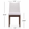Coolbibila Mid Century Modern Armless Fabric Upholstered Dining Chairs Set Of 2,Solid Wood Legs High Back Kitchen Dining Room Chairs - 4 of 4