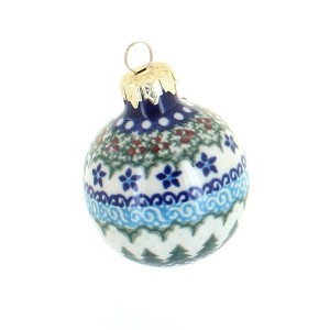 Blue Rose Polish Pottery Vena Small Christmas Ball - 1 of 1