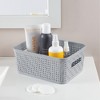 Sterilite 10x8x4.25 Inch Rectangular Weave Pattern Short Basket w/ Handles for Pantry, Bathroom & Laundry Room Storage Organization, Cement (32 Pack) - 4 of 4