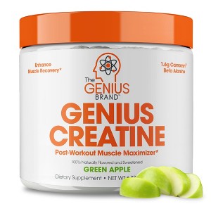 Genius Creatine Green Apple – Micronized Creatine Monohydrate for Strength, Energy & Brain – Naturally Flavored – 195g - 1 of 4