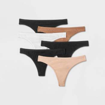 Cabana Cotton Seamless Thong Underwear - Black