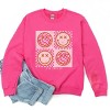 Simply Sage Market S.W.Smiley Pink Four Square Smiley Face Sweatshirt - 3 of 4