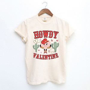 Simply Sage Market Women's Howdy Valentine Heart Short Sleeve Garment Dyed Tee - 1 of 4