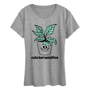 Women's - Instant Message - Cute But Sensitive Short Sleeve Graphic T-Shirt - 1 of 4