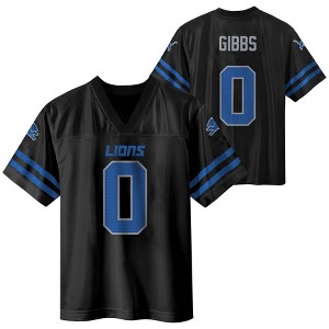 NFL Detroit Lions Jahmyr Gibbs Boys' Black Short Sleeve Jersey - 1 of 3