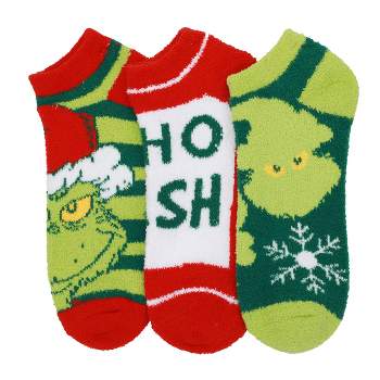 The Grinch Chenille Adult Ankle Socks (Pack of 3)