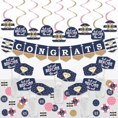 Big Dot of Happiness Last Sail Before The Veil - Nautical Bachelorette and Bridal Shower Supplies Decoration Kit - Decor Galore Party Pack - 51 Pieces
