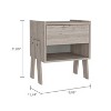 NicBex 18.8 inch Wide Nightstand with 1 Drawer,Wood Side Table with Metal Rails and Open Shelf,Modern Bedside Table for Bedroom,Living Room,Gray/Black - 3 of 4