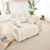 DOMETOUR 47 Ergonomic Single Seater Sofa with Support Cushions & Throw Pillows, Modern Design for Living Room/Office, White - 2 of 4