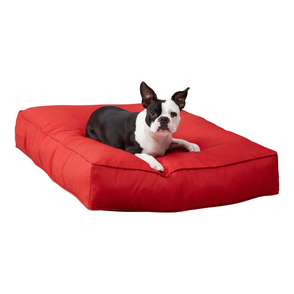 Kensington Garden Casey Rectangle Indoor and Outdoor Pillow Dog Bed - M - Salsa