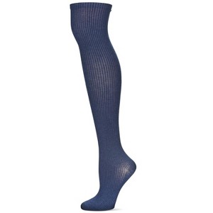 Memoi Women's Textured Tone Over The Knee Cotton Blend Warm Sock - 1 of 4