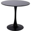 Gulches 31.5" Black Modern Round Dining Table, MDF Top & Metal Base, Multi-Use Coffee/Leisure Table for Small Spaces (PRIME BIG DEAL) - 2 of 4