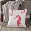 Kensington Garden 20"x20" Oversize Seahorse Cotton Canvas Square Throw Pillow - 2 of 3