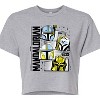 Women's - Star Wars - The Mandalorian Mando Helmet Grid Cropped Graphic T-Shirt - 2 of 4