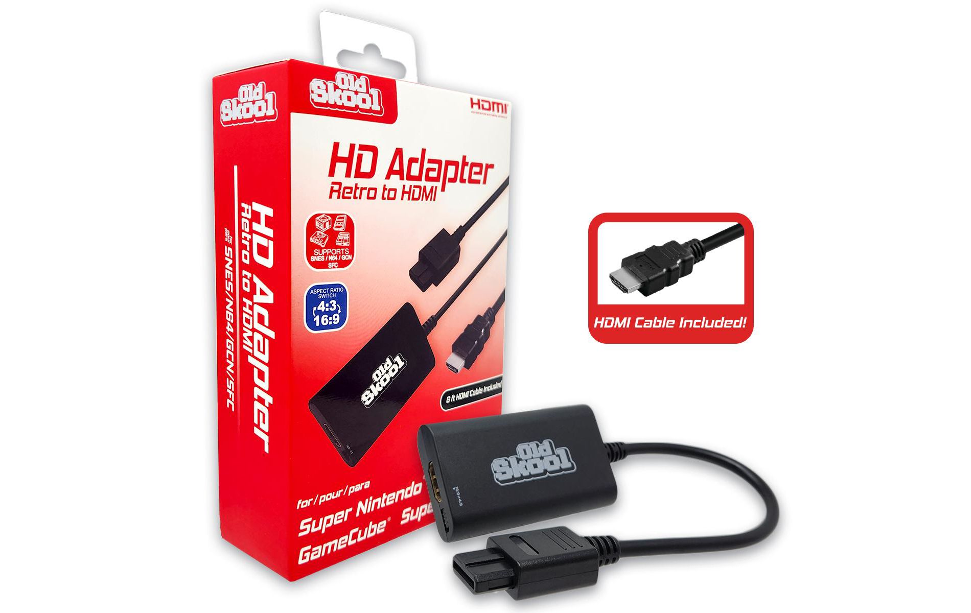 Old Skool HD Adapter for Super Nintendo, Nintendo 64, Super Famicom, & GameCube