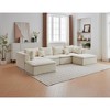 6 Seat Upholstered Modular Sectional Sofa Couch Set, U Shaped Free Combination Sleeper Sofa, 140" Oversized Sofa with Movable Ottoman & Pillows - 3 of 4