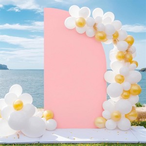 Half Moon Arch Cover Backdrop Wedding Arch Backdrop Stand Cover Fitting Backdrop Arch Cover for Birthday Party Engagement Wedding Decoration - 1 of 4