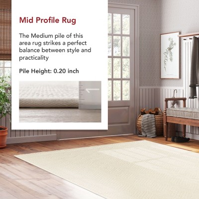 Handcrafted 4' x 6' Cream Wool and Sisal Blend Area Rug