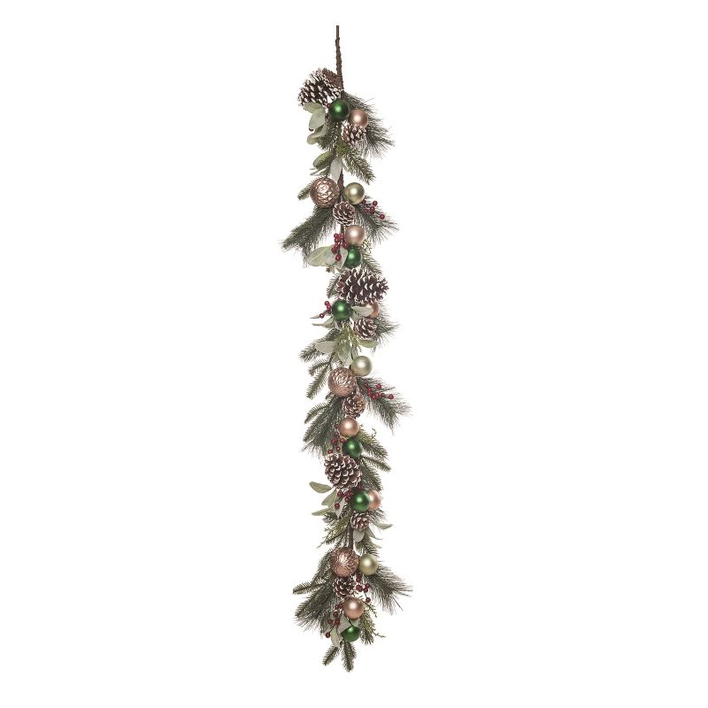 Transpac Artificial 60 in. Multicolor Christmas Mixed Ornaments Garland, 1 of 2