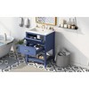 Okak 24" Modern Bathroom Vanity with Undermount Sink Multi-function Bathroom Cabinet with 2 Drawers & Open Shelf for Small Apartment, Blue - 2 of 4