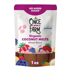 Once Upon a Farm Organic Dairy-Free Coconut Melts Mixed Berry Baby Food - 1oz - 1 of 4