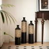 ORRD White Metal Floor Vase Set of 3, Glazed Geometric Vases 20.8"-28.7" with Gold Accents for Home Decor - 2 of 4