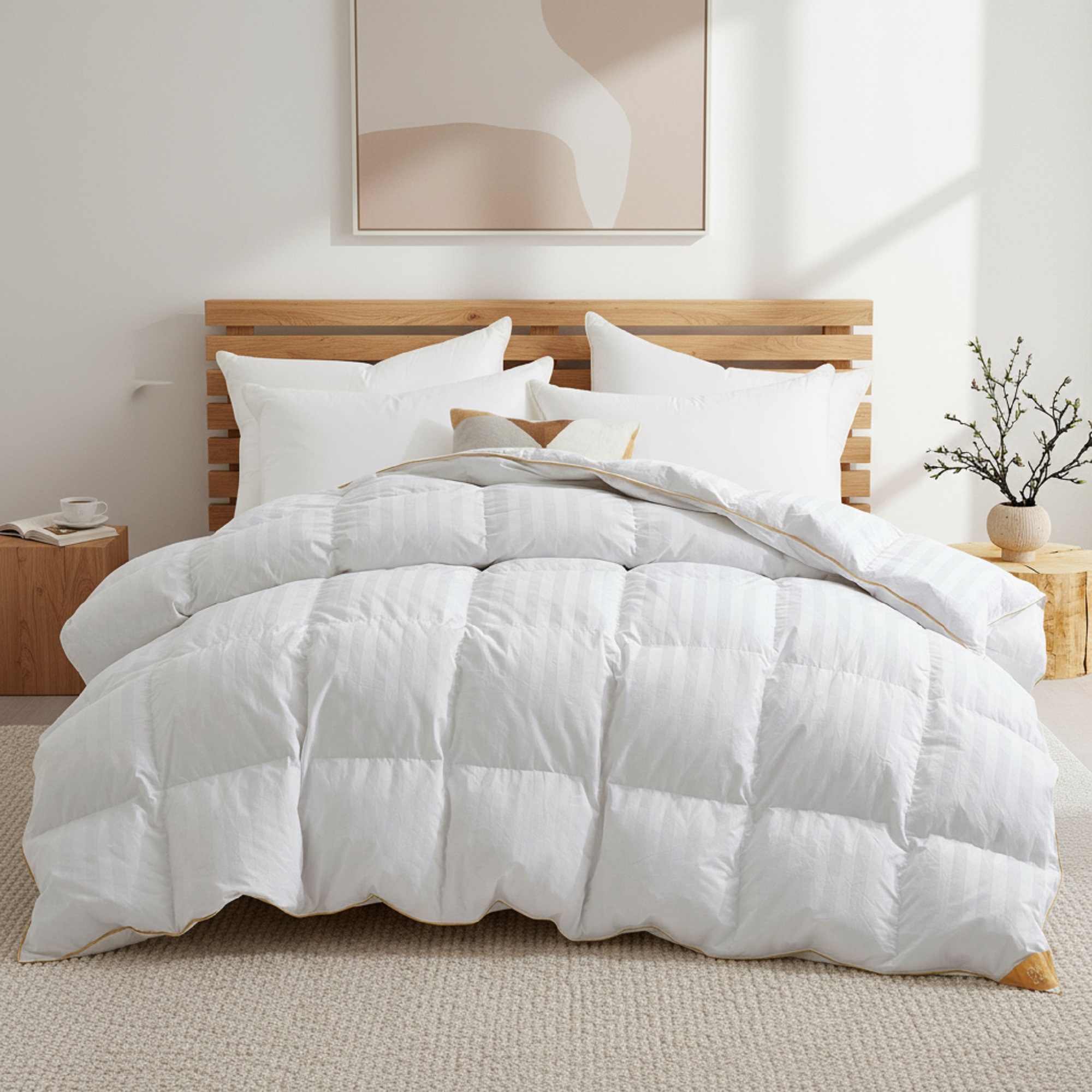 Puredown Premium White Goose Down Comforter Duvet Insert, Luxury and Comfort in One, Queen