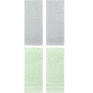 REGALWOVEN 4 Pcs Striped Comfortable Quick Drying Non-Linting Hand Towel 14" x 30" - 1 of 4