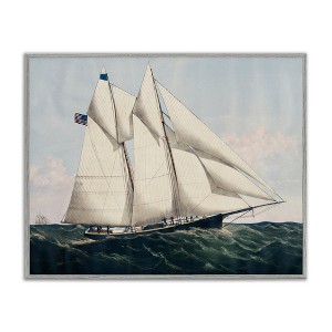 Stupell Industries Vintage Nautical Yacht Black Framed Giclee Art - 1 of 4