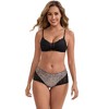 INSPIRE CHIC Women's Lace Stitching Butt-Lifting Tummy Control Mid Rise Breathable Full Coverage Panties - 4 of 4