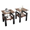 Racxily Set of 2 Modern Tea Tables, Tempered Glass Top with MDF Layer for Living Room - 2 of 4